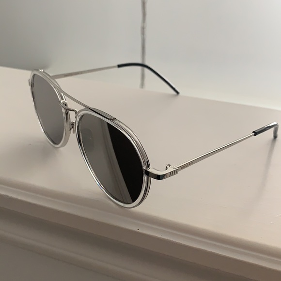 Perverse Werk Silver Mirrored Aviator Sunglasses